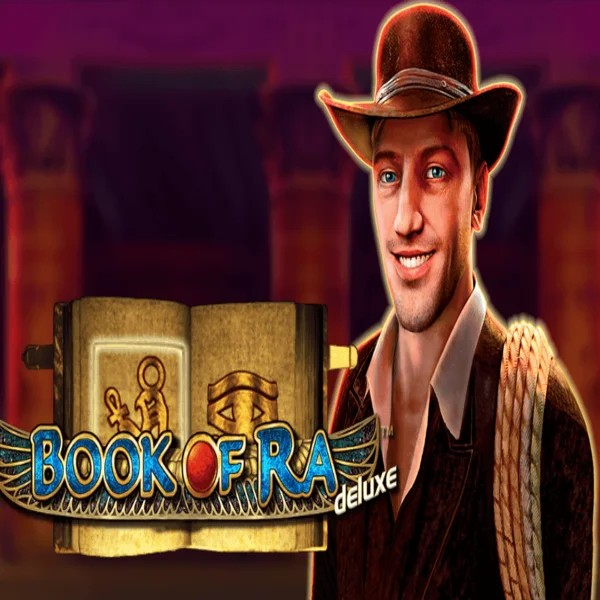 Official Slots logo: Book of Ra Deluxe by Novomatic at CasinOK